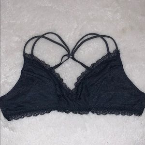 Garage- Navy Blue Laced Cross-back Bralette